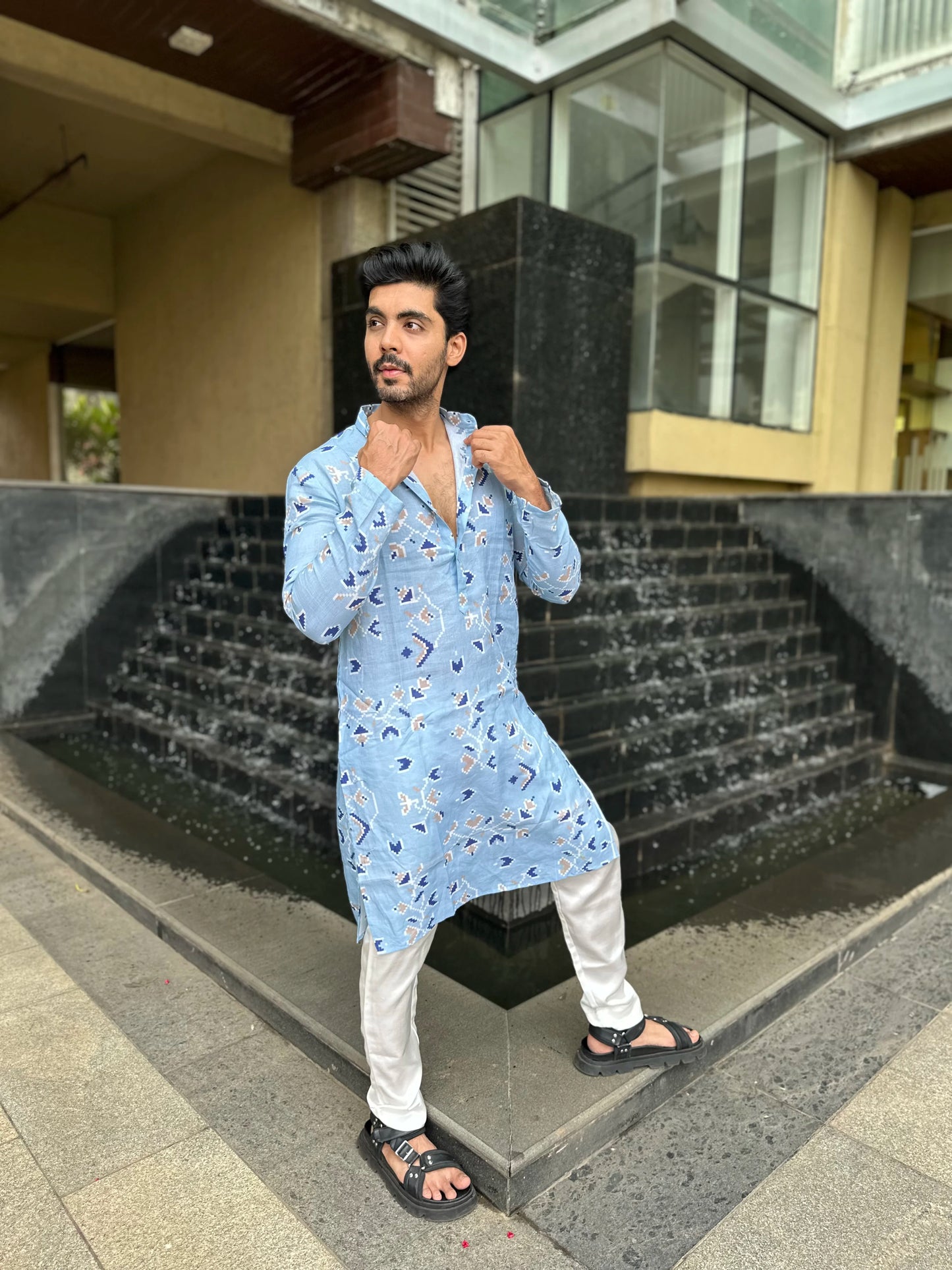 BLUE DESIGNED KURTA