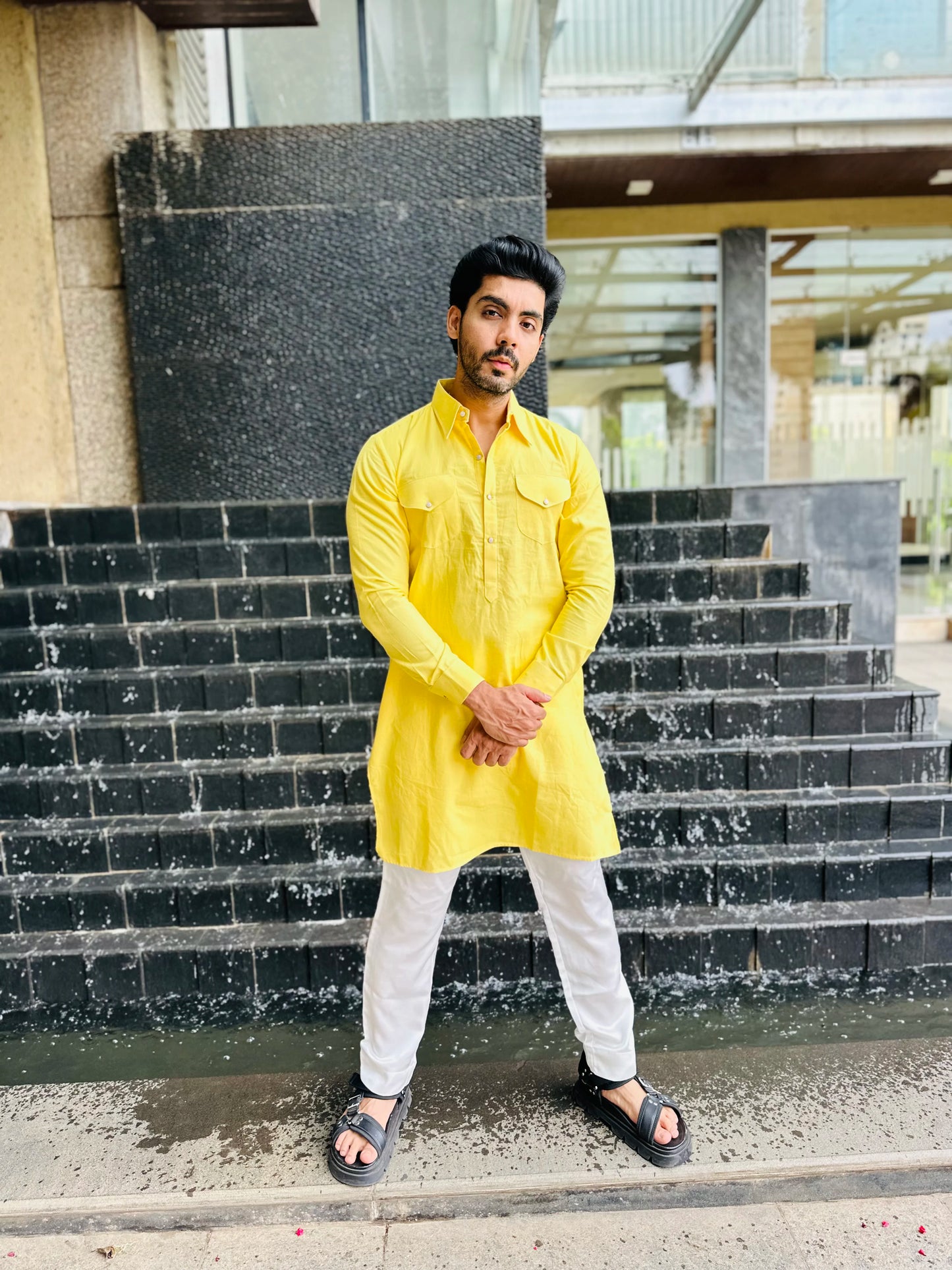 POCKET YELLOW KURTA