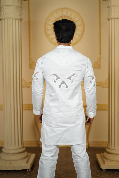 APLIQ SHEER PLEETED KURTA WITH PANTS