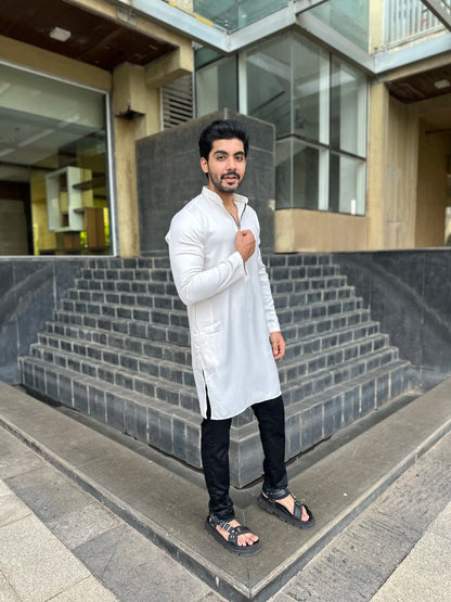 ZIP WHITE KURTA
