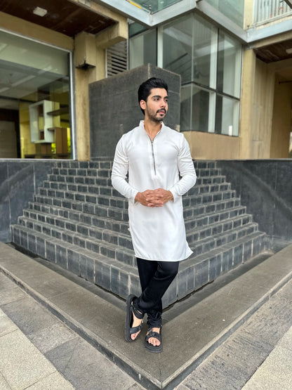ZIP WHITE KURTA