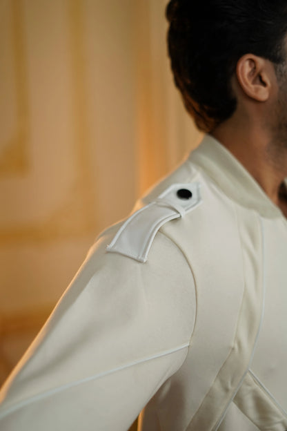STRETCH LEATHER WHITE KURTA WITH PANTS