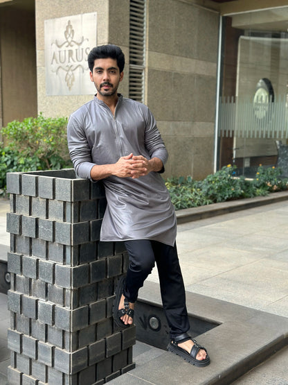 ZIP GREY KURTA