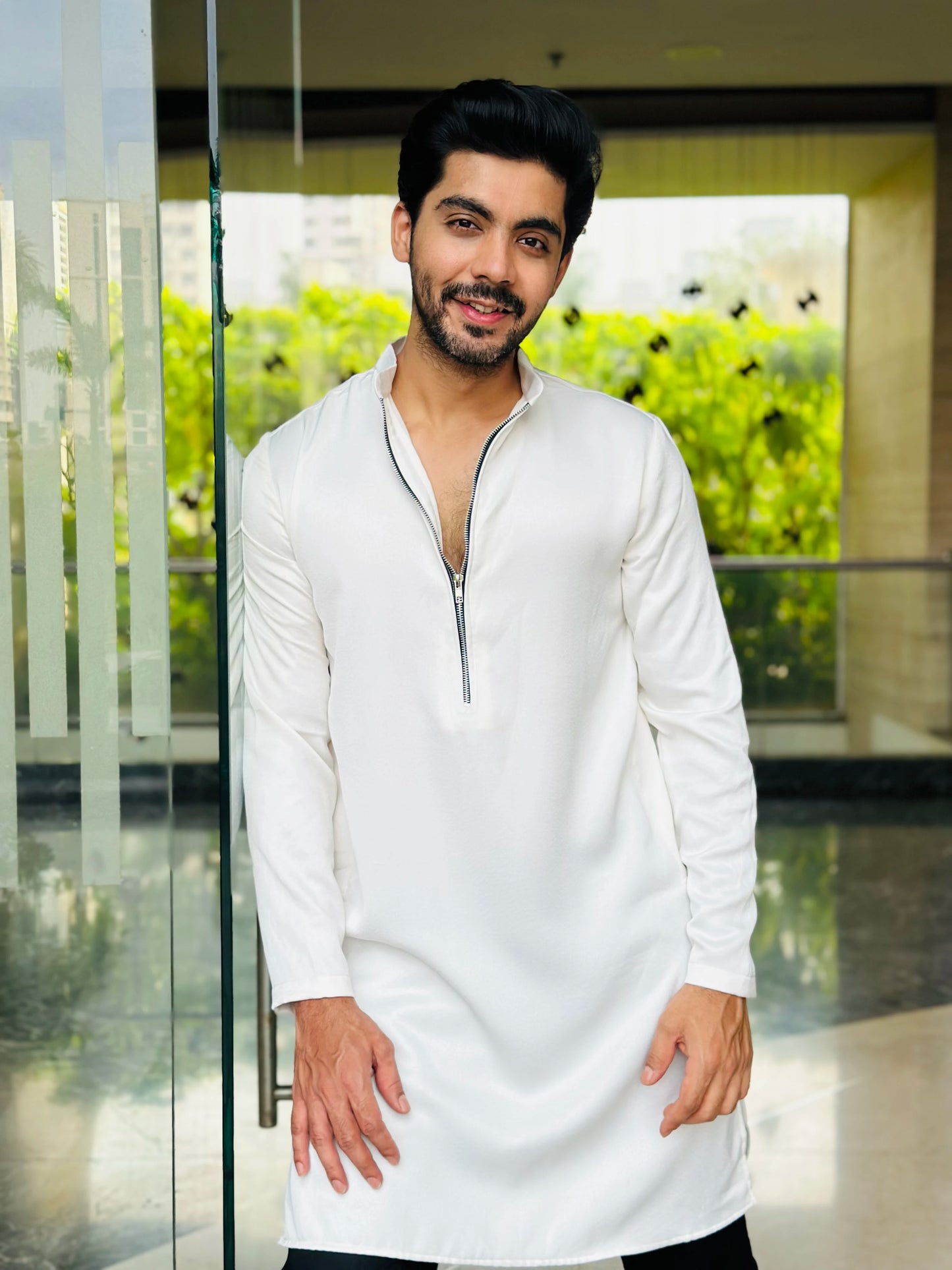ZIP WHITE KURTA