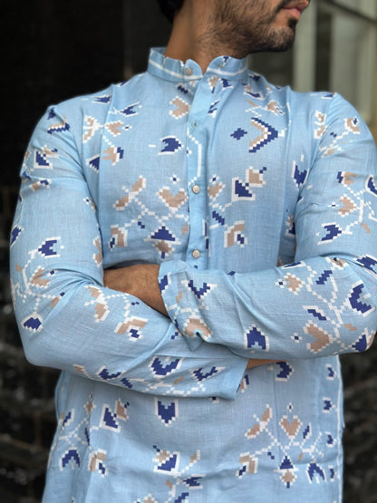 BLUE DESIGNED KURTA