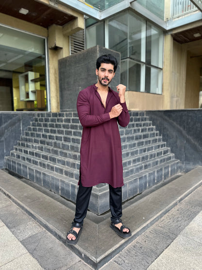 MAROON OPEN KURTA