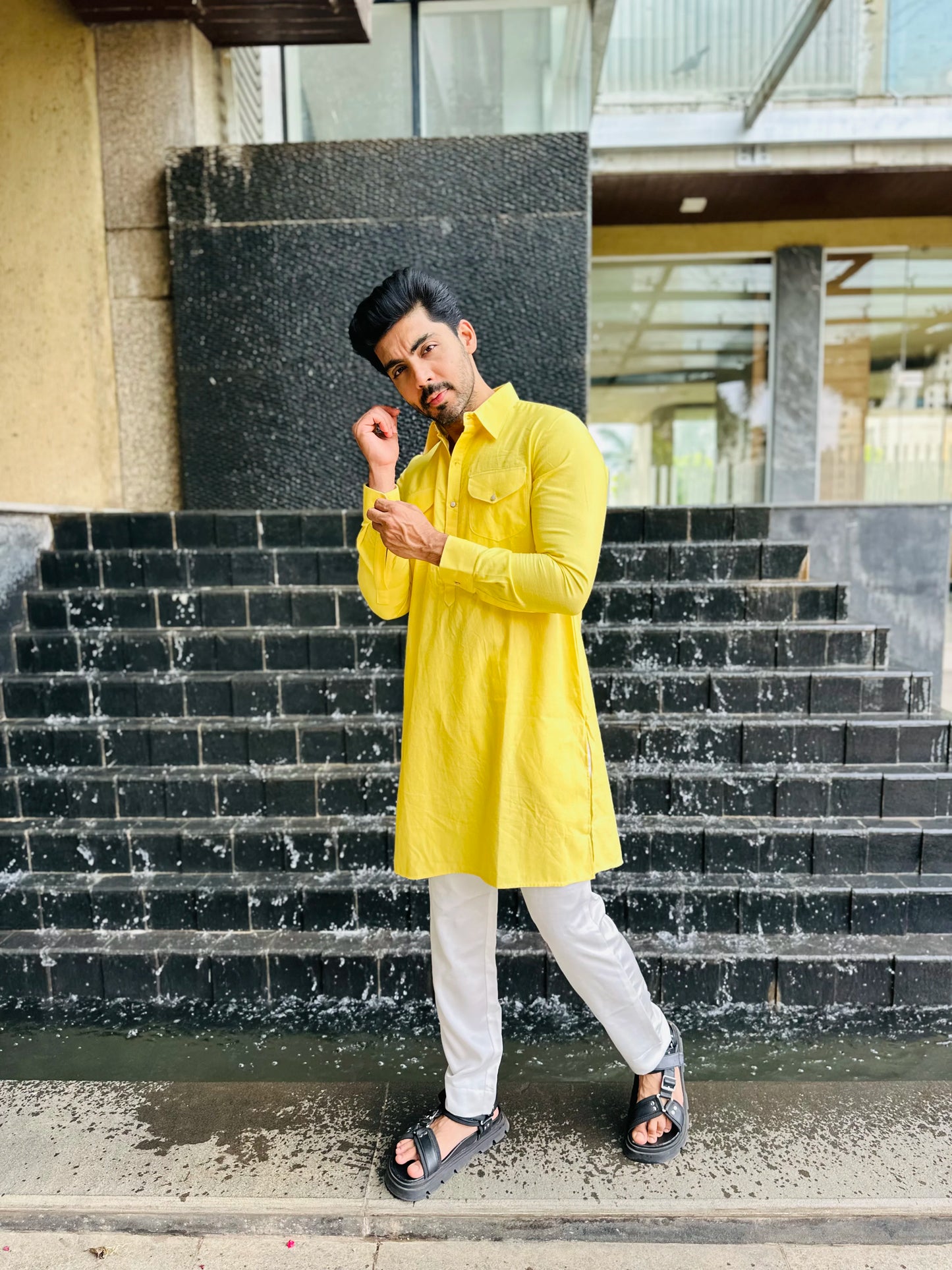 POCKET YELLOW KURTA