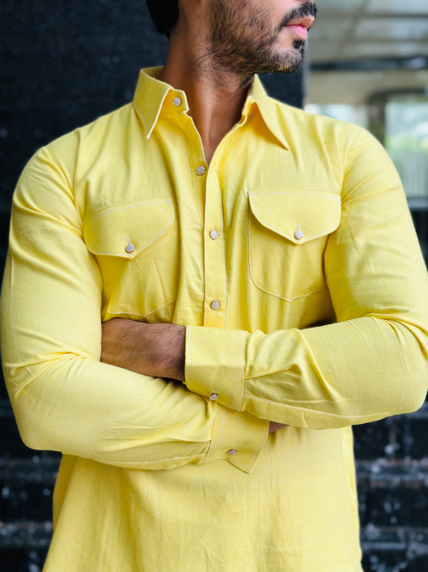 POCKET YELLOW KURTA
