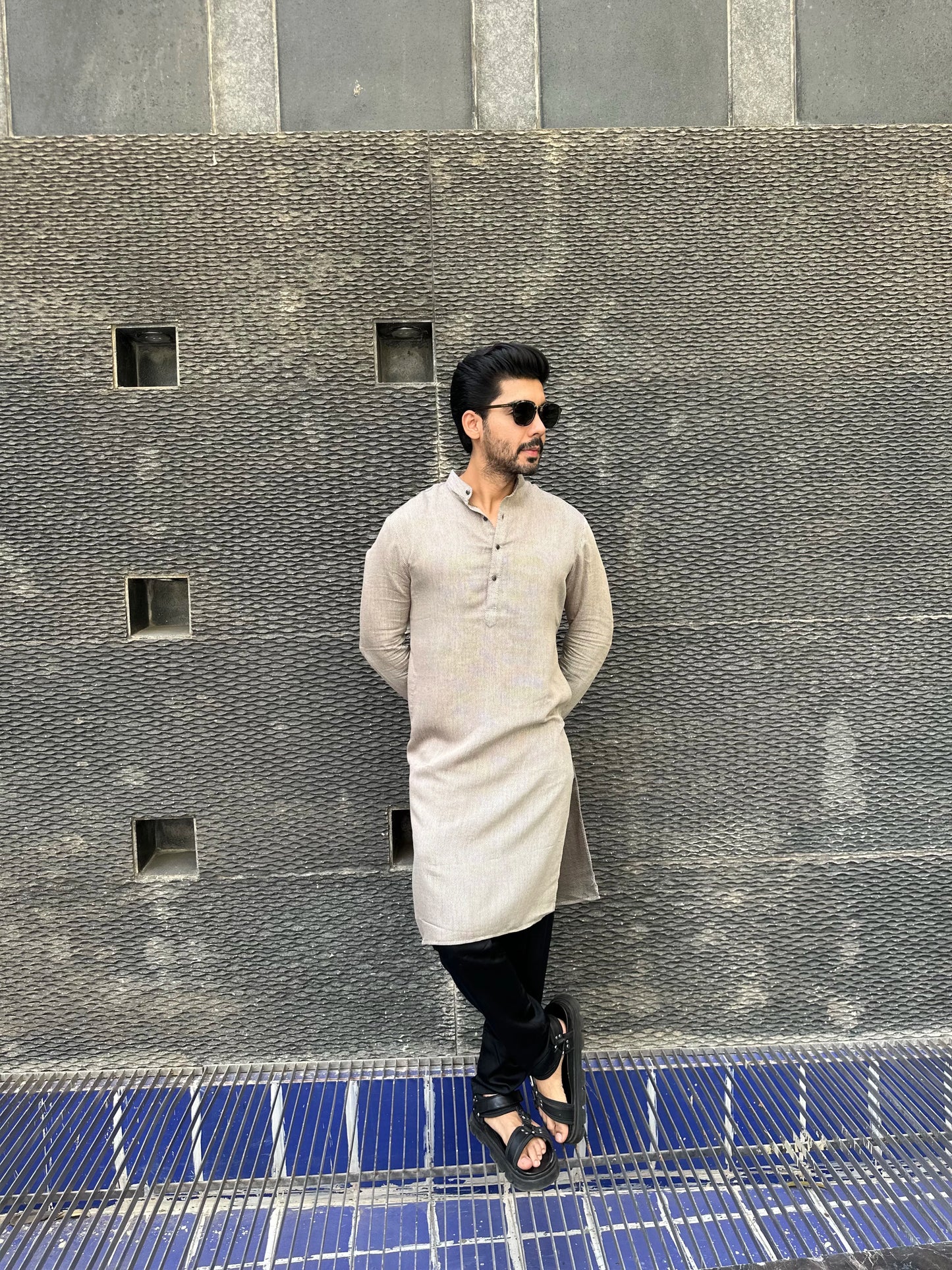 WHITE BUTTON KURTA