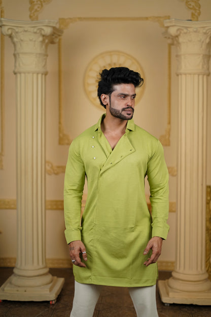 STRETCH SIDE OPEN GREEN WITH PANTS