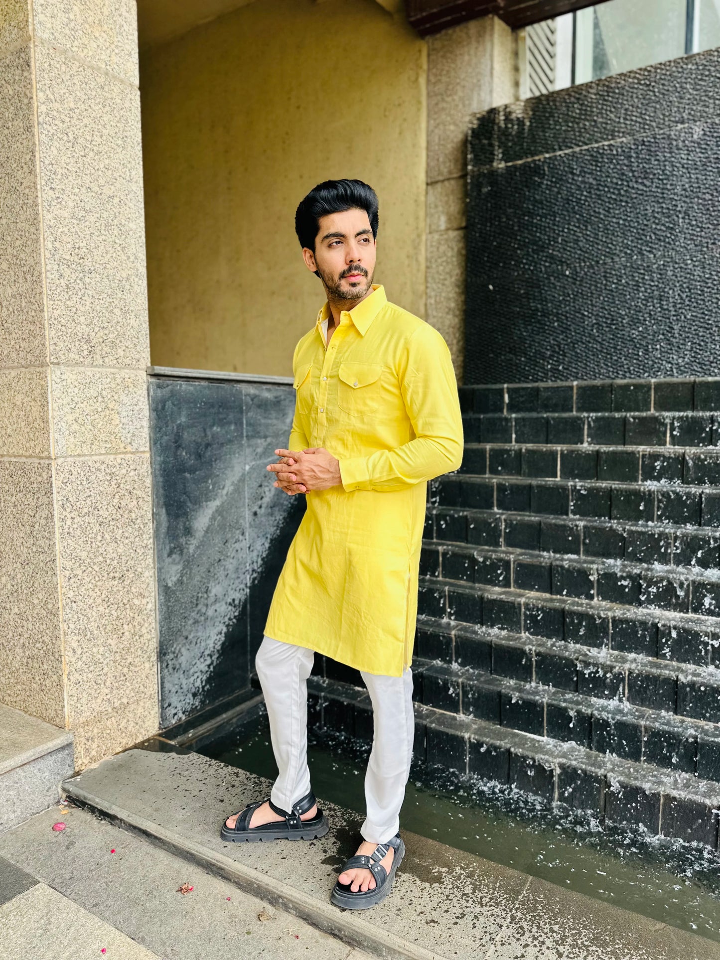 POCKET YELLOW KURTA