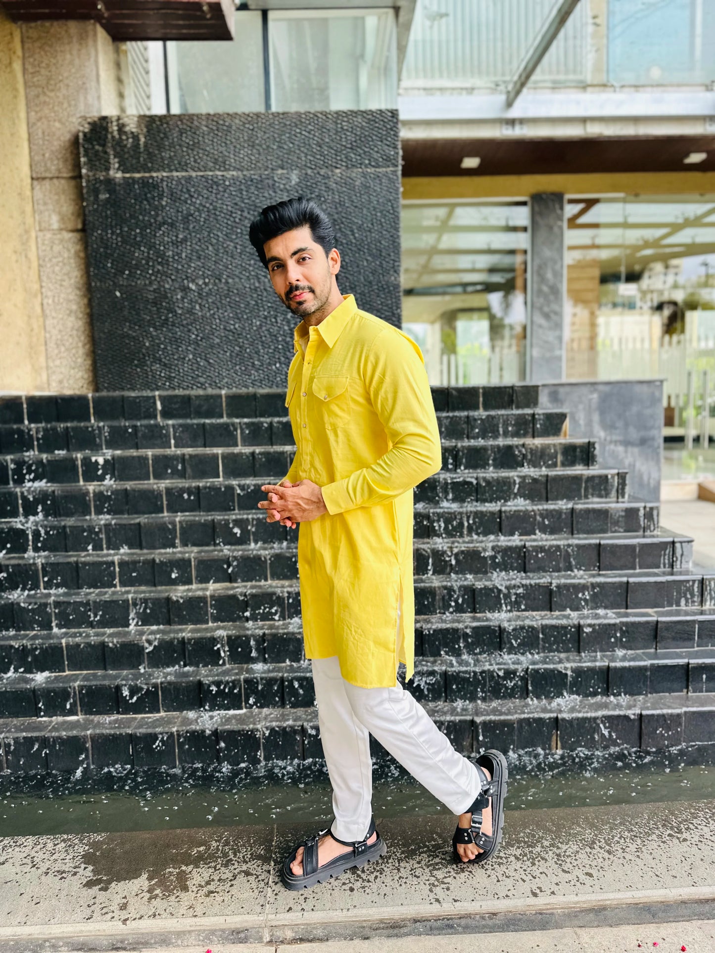 POCKET YELLOW KURTA
