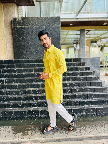 POCKET YELLOW KURTA