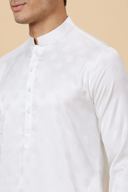 KURTA WHITE JACQUARD CIRCLE