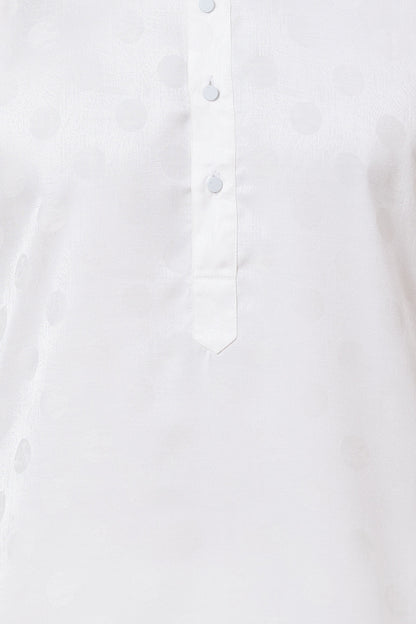 KURTA WHITE JACQUARD CIRCLE