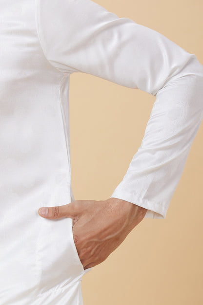 KURTA WHITE JACQUARD CIRCLE