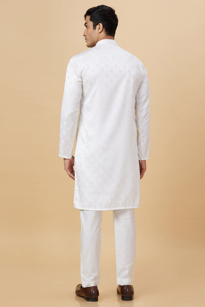 KURTA WHITE JACQUARD CIRCLE