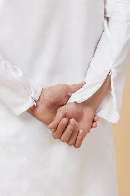KURTA WHITE JACQUARD CIRCLE