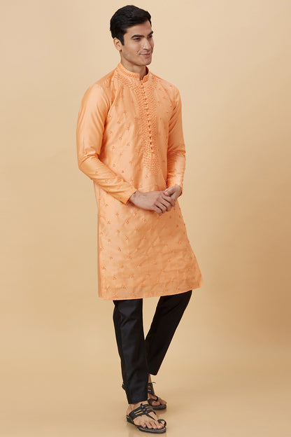 KURTA TANGERINE FRENCH KNOT