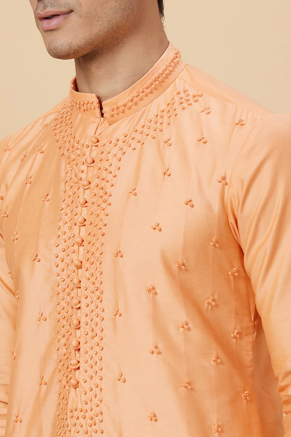 KURTA TANGERINE FRENCH KNOT