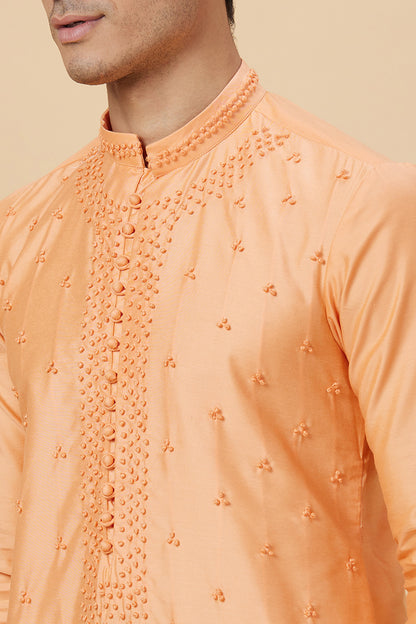 KURTA TANGERINE FRENCH KNOT
