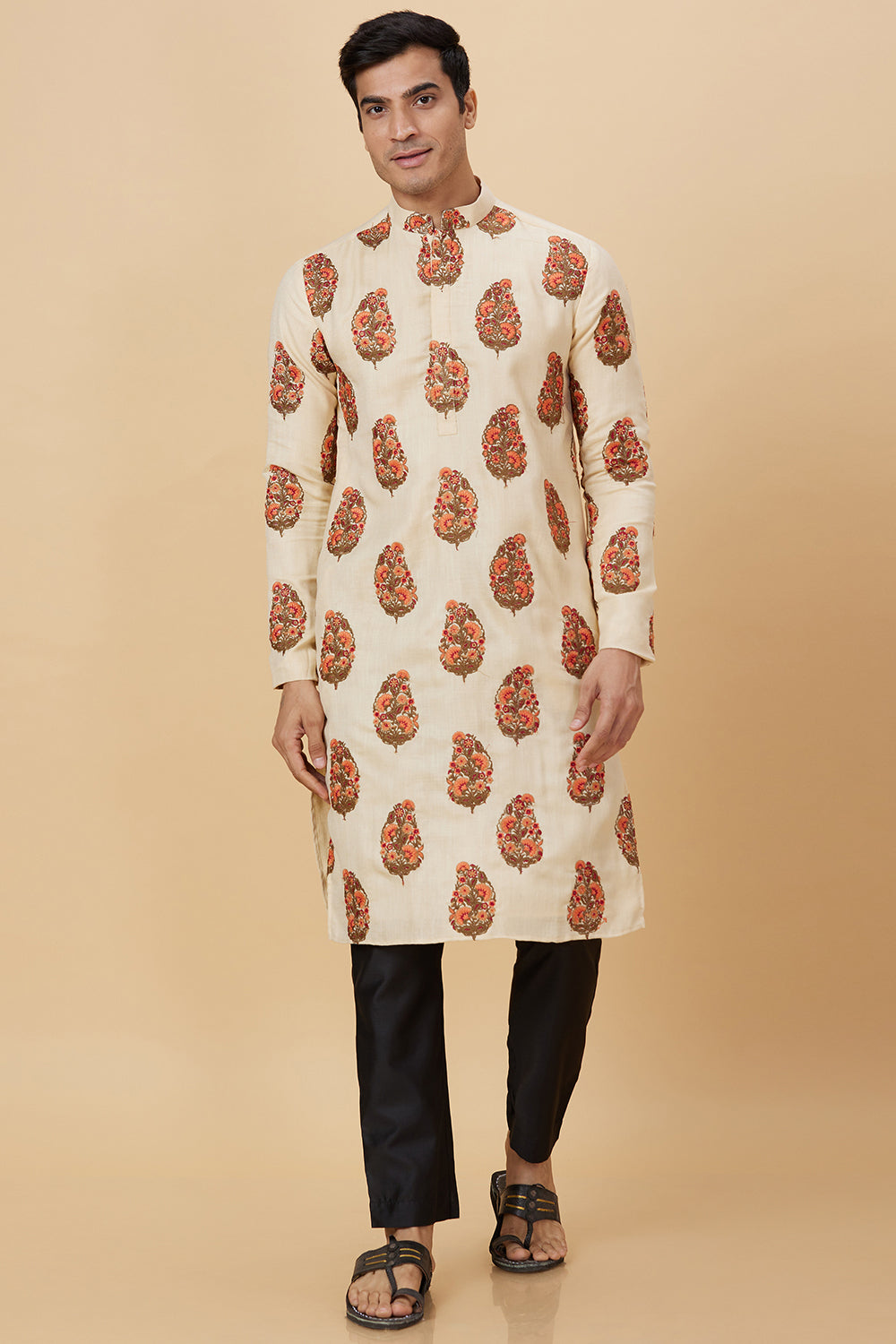 KURTA CREAM PLACEMENT EMBROIDERY