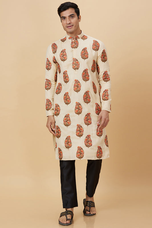 KURTA CREAM PLACEMENT EMBROIDERY