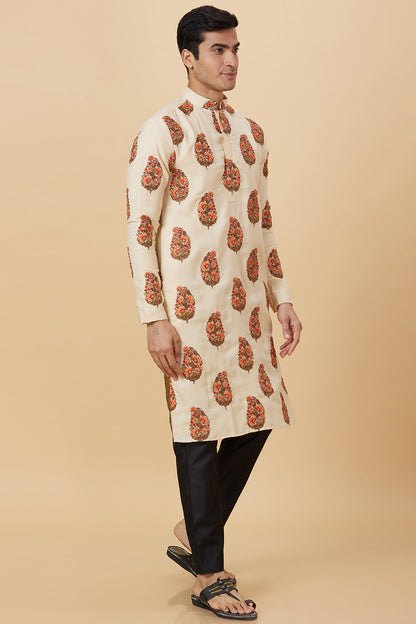 KURTA CREAM PLACEMENT EMBROIDERY