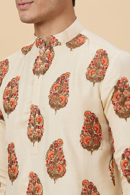 KURTA CREAM PLACEMENT EMBROIDERY