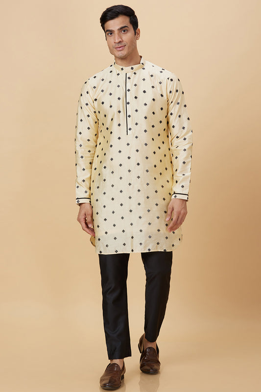 KURTA LEMON SNOWFLAKE EMBROIDERY