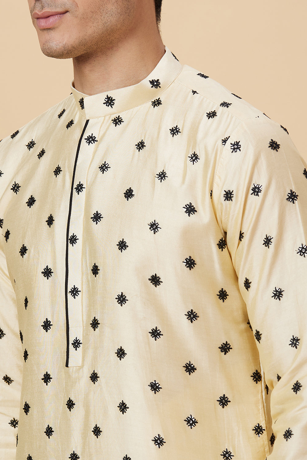 KURTA LEMON SNOWFLAKE EMBROIDERY