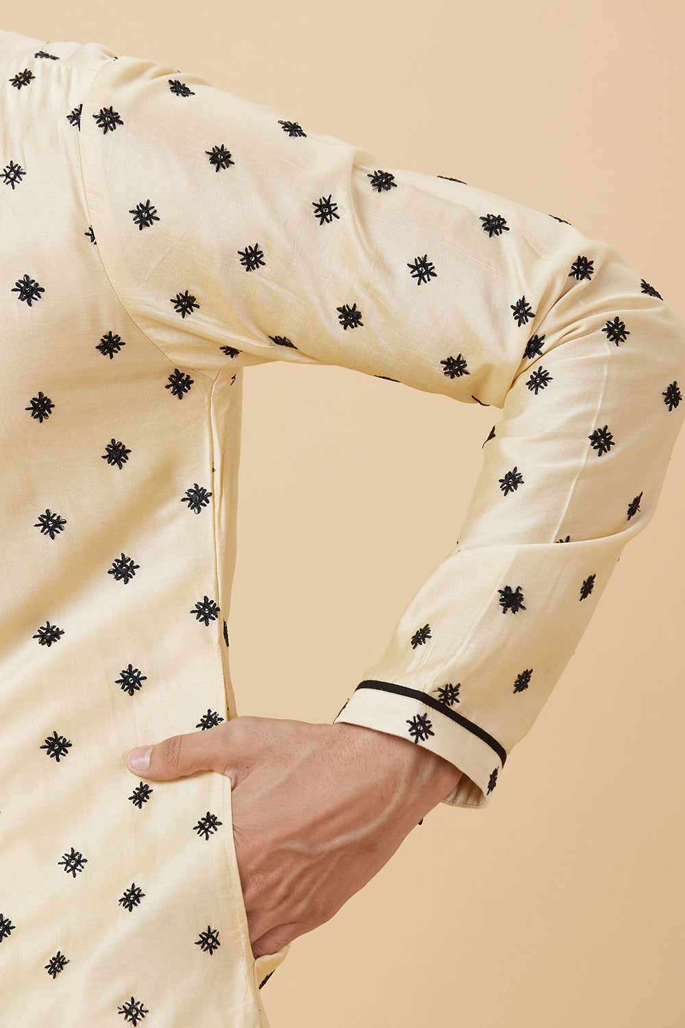 KURTA LEMON SNOWFLAKE EMBROIDERY