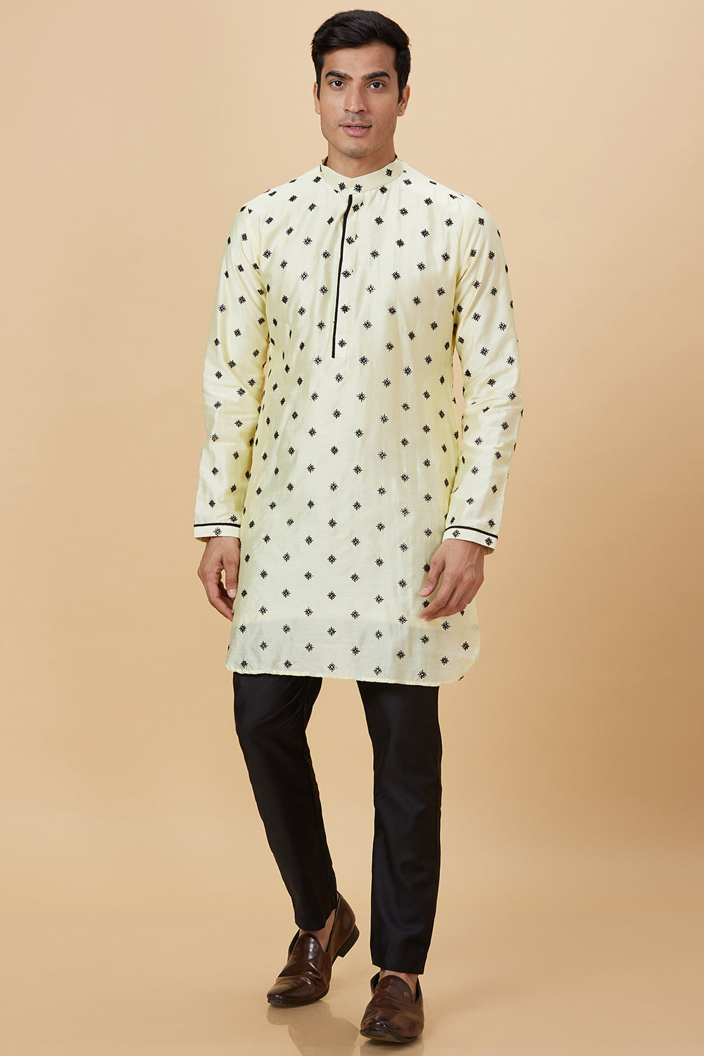 KURTA GOLD SNOWFLAKE EMBROIDERY
