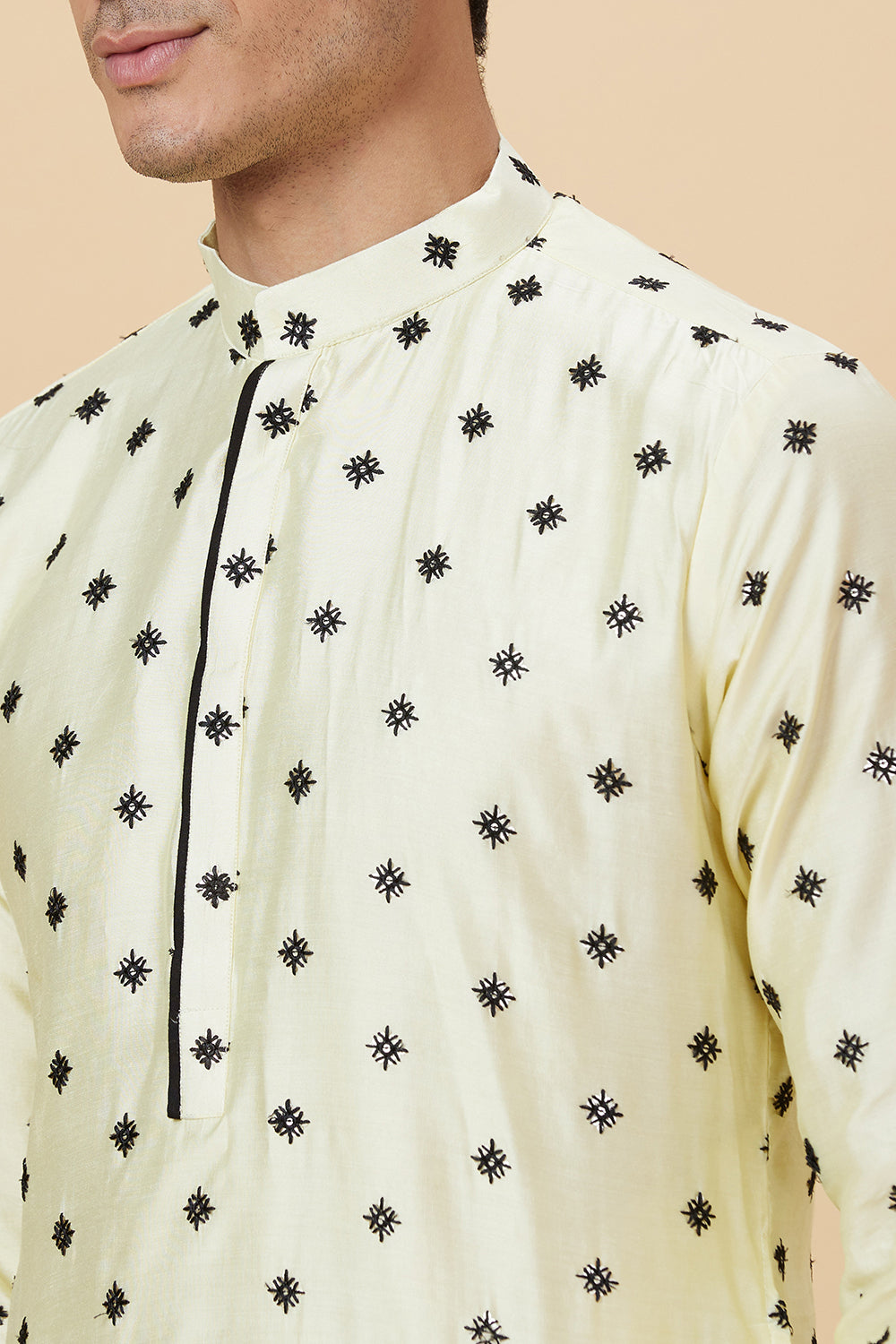 KURTA GOLD SNOWFLAKE EMBROIDERY