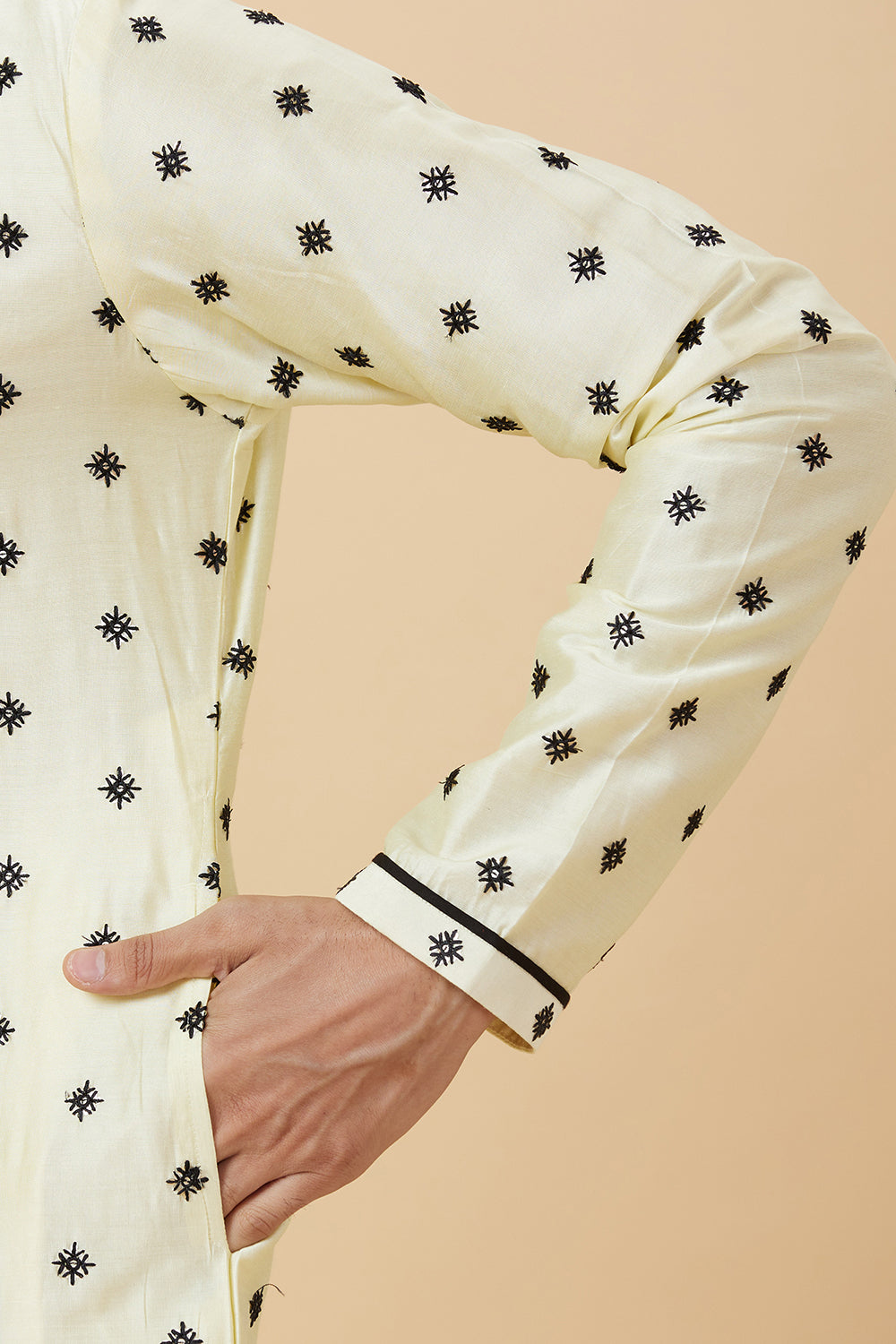 KURTA GOLD SNOWFLAKE EMBROIDERY