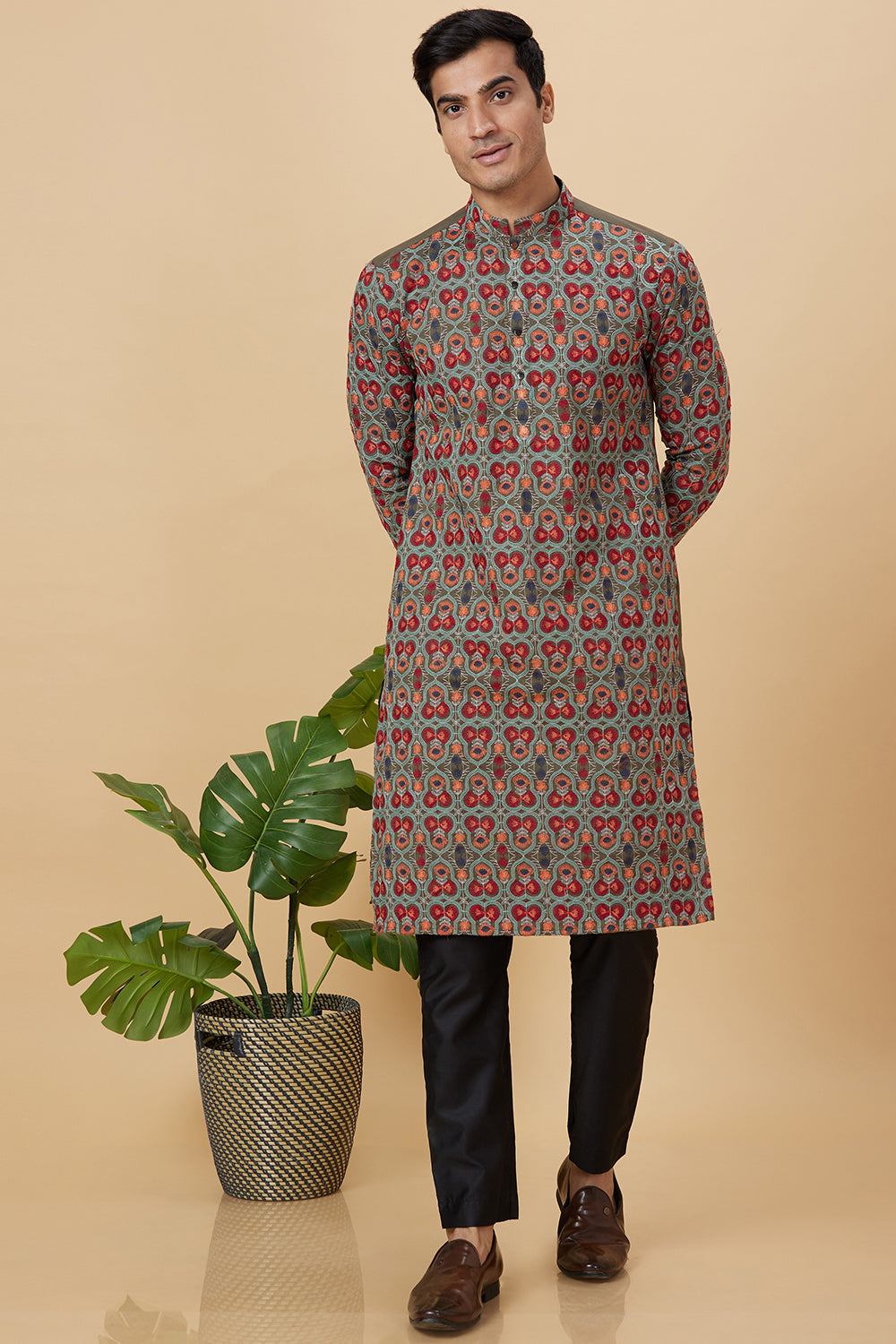 MILITARY GREEN WITH BUTTERFLY EMBROIDERY