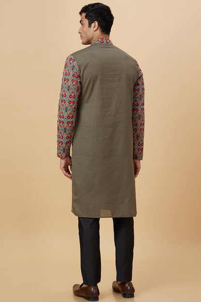 MILITARY GREEN WITH BUTTERFLY EMBROIDERY
