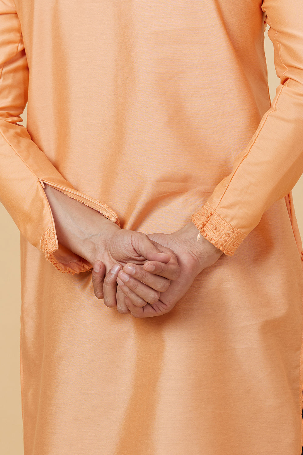 KURTA CORAL FRENCH KNOT HAND EMBROIDERY