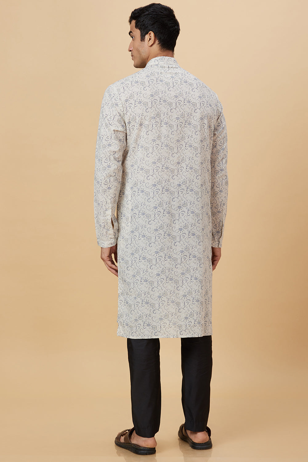 KURTA LINEN FLORAL POTLI BUTTON