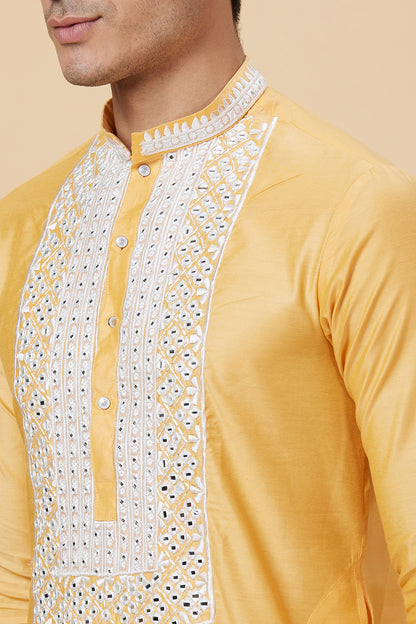 KURTA WITH MIRROR WORK EMBROIDERY AND APPLIQUE DETAILS