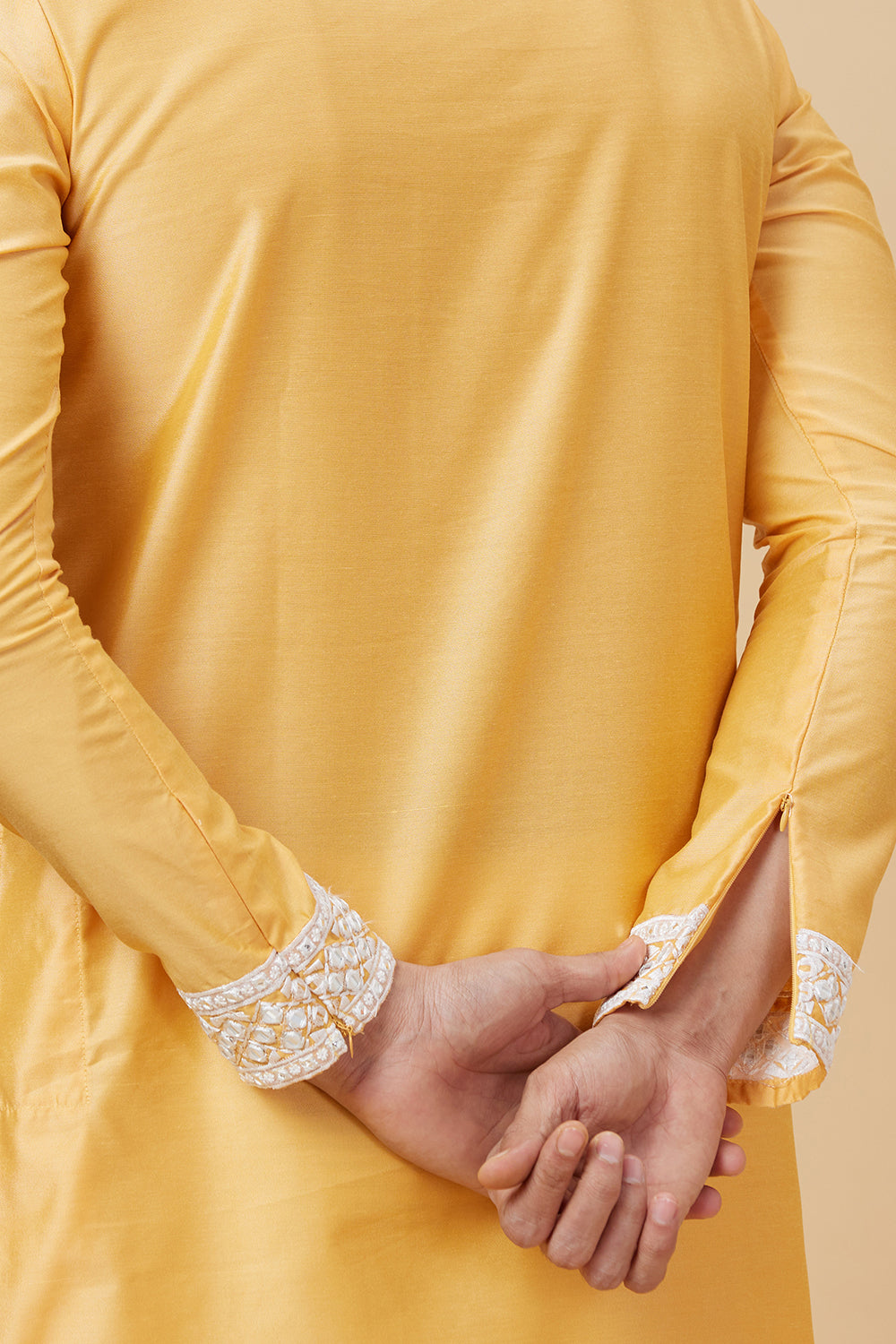 KURTA WITH MIRROR WORK EMBROIDERY AND APPLIQUE DETAILS