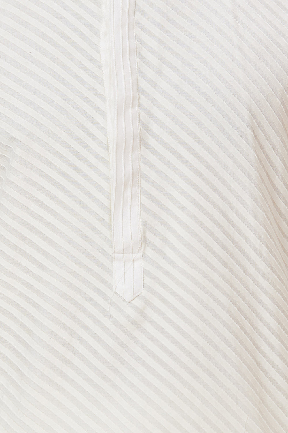 KURTA CREAM SLANT STRIPE WORK