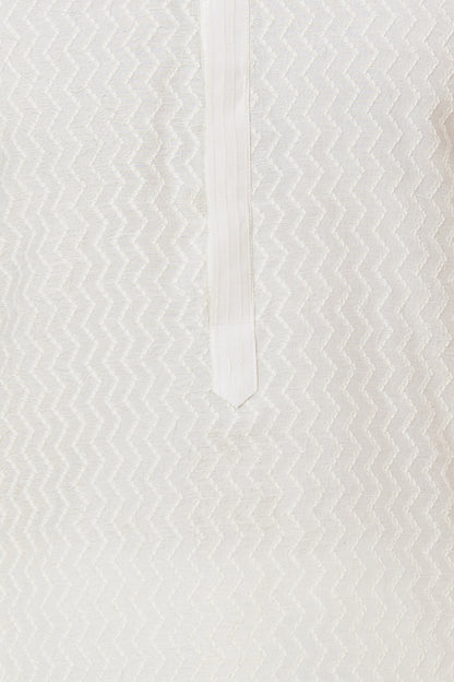 KURTA CREAM ZIG ZAG WORK
