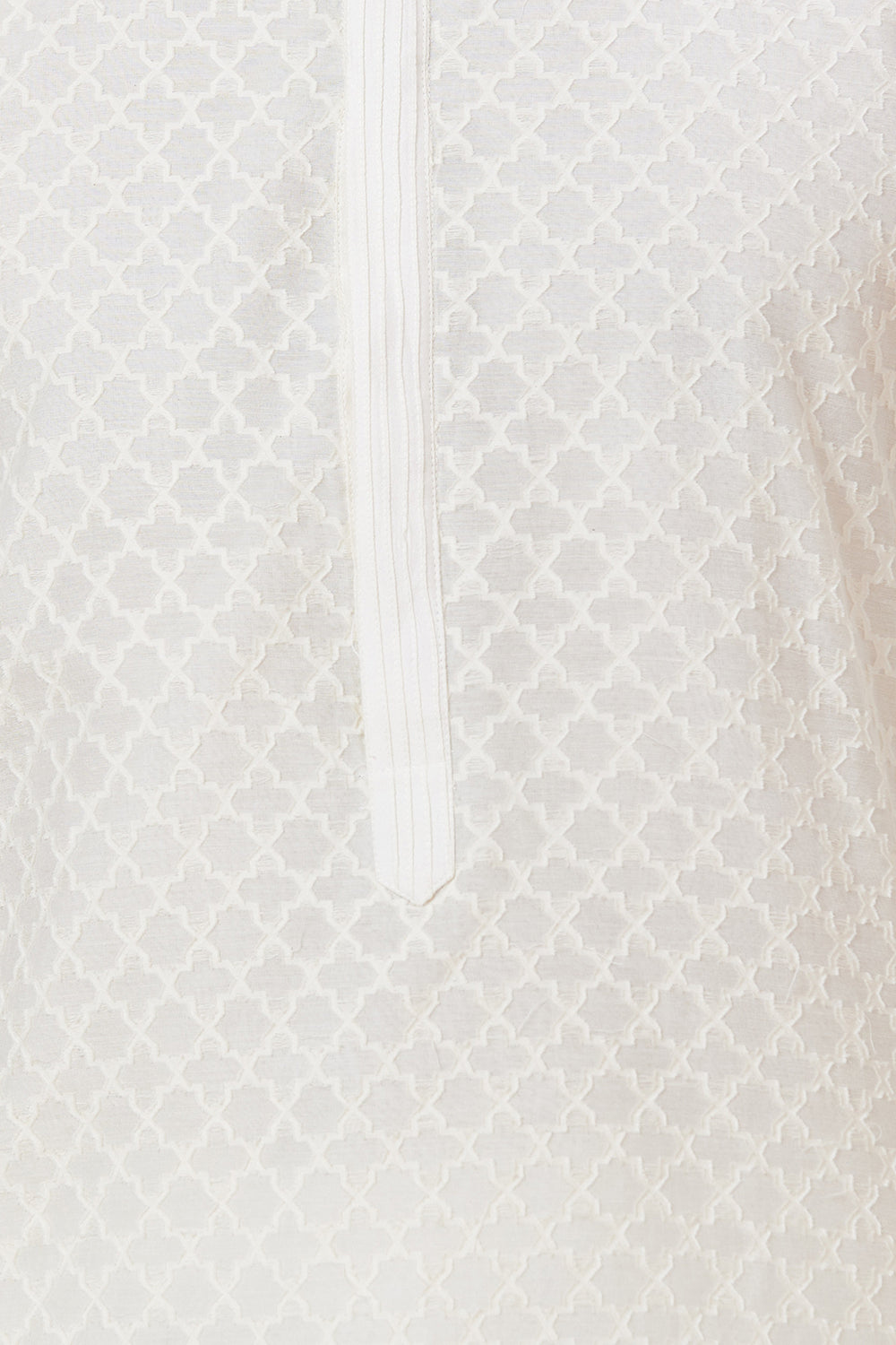 KURTA CREAM NET SELF STAR WORK