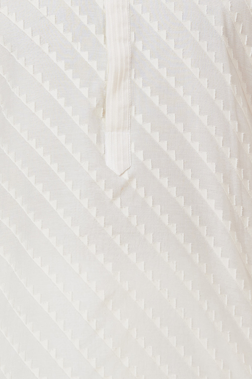 KURTA CREAM SLANT SELF TRIANGLE