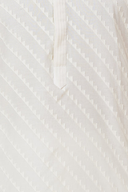 KURTA CREAM SLANT SELF TRIANGLE