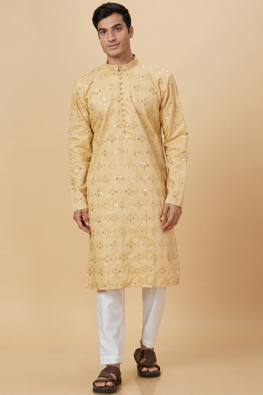 KURTA AMBER WITH SEQUENCE EMBELLISHED WORK