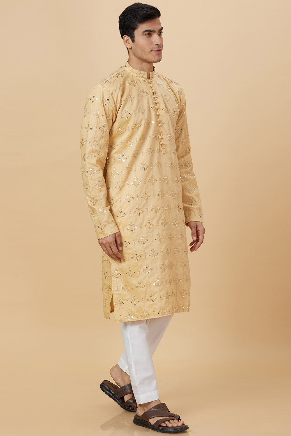 KURTA AMBER WITH SEQUENCE EMBELLISHED WORK