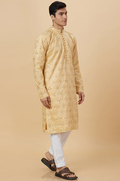 KURTA AMBER WITH SEQUENCE EMBELLISHED WORK