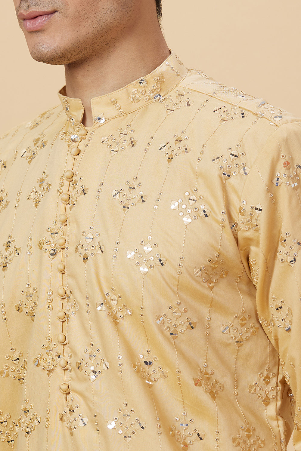 KURTA AMBER WITH SEQUENCE EMBELLISHED WORK